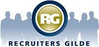 Een logo voor recruiters gilde met een groep mensen op de achtergrond.