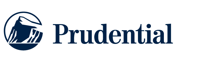 The prudential logo is a blue logo with a mountain in the middle.