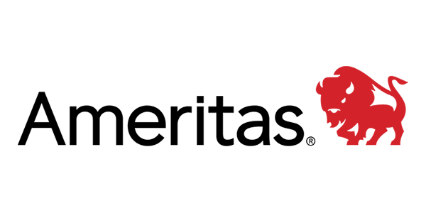 The ameritas logo has a red lion on it.