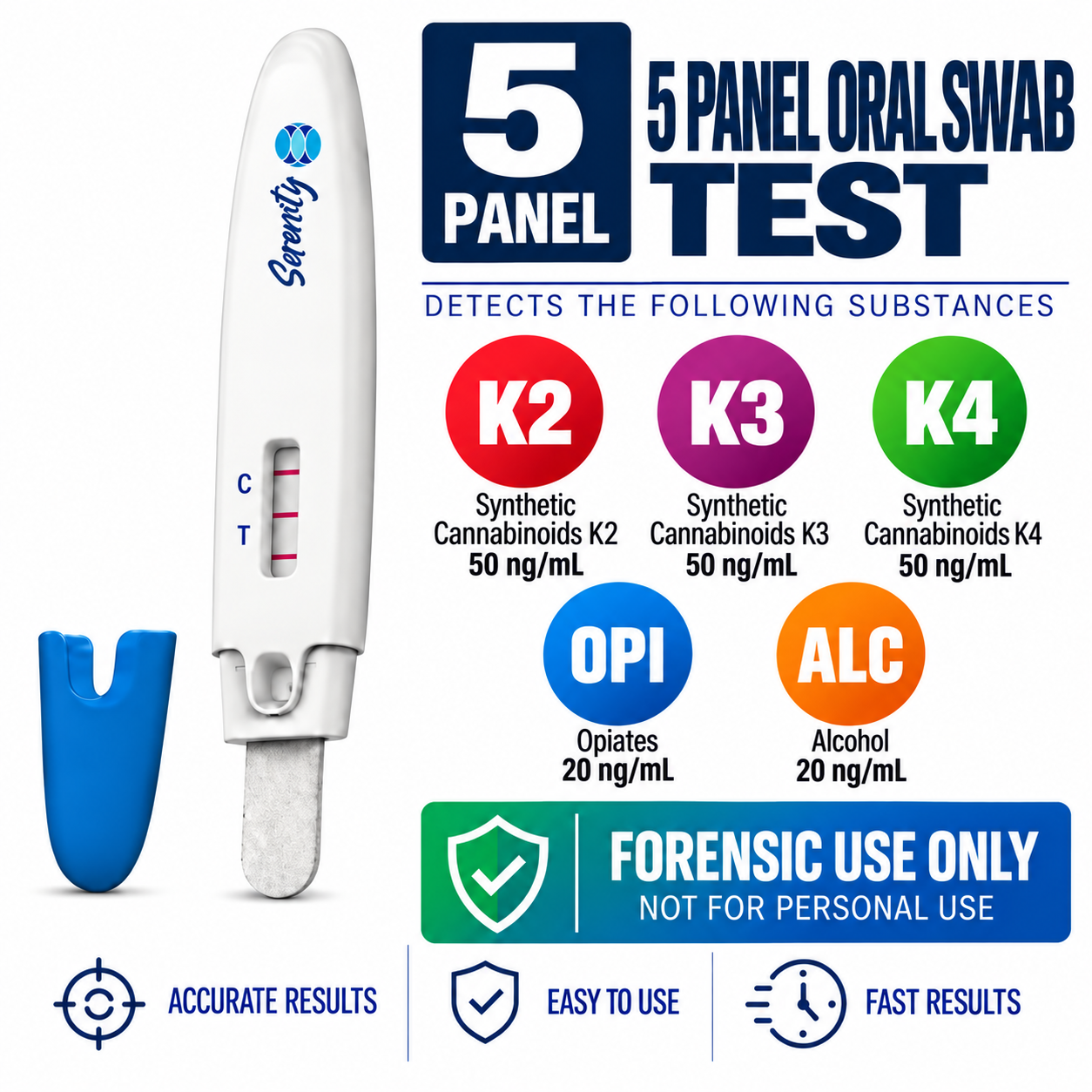 5 Panel Oral Swab Test with K2, K3 & K4
