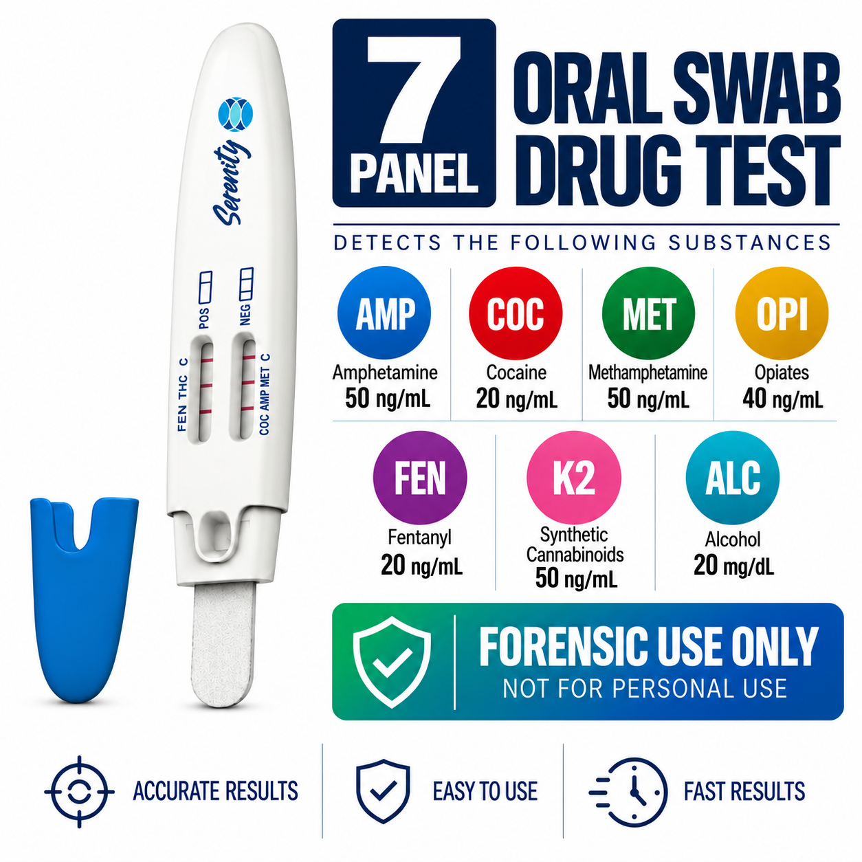 7 Panel Saliva Drug Test with ALC & K2