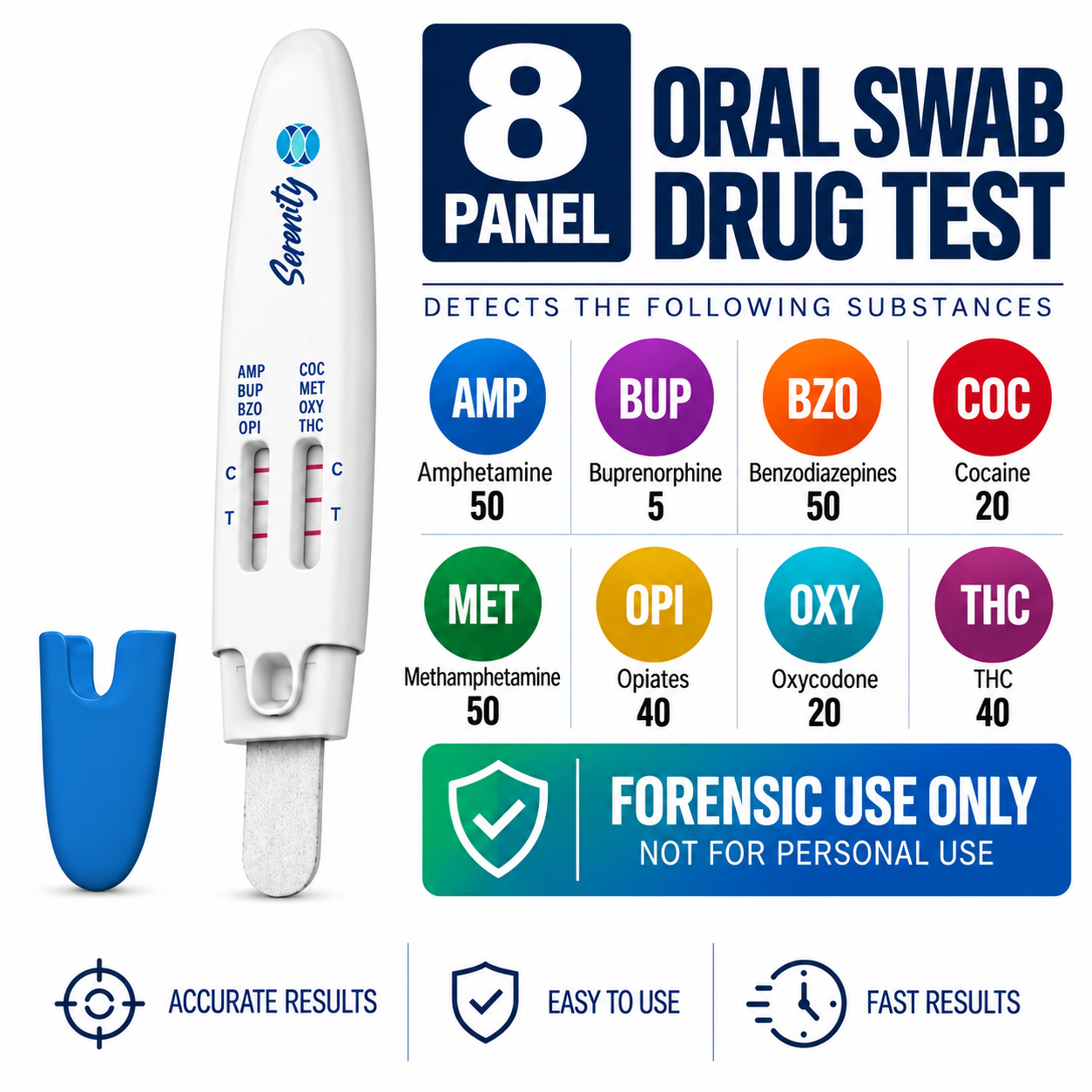 8 Panel Oral Swab Drug Test with THC