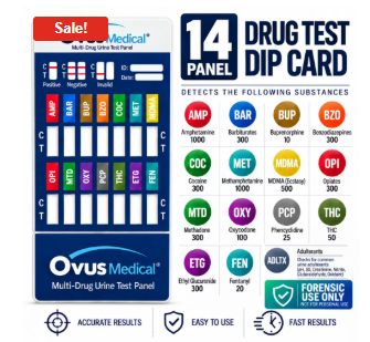 14 Panel Drug Test Dip Card with FEN, OPI/300, ETG, PCP & ADTLX