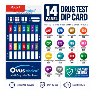 14 Panel Drug Test Dip Card with PCP, ETG & KRA
