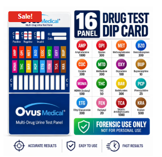 16 Panel Urine Dip Card Kratom, Fentanyl, ETG