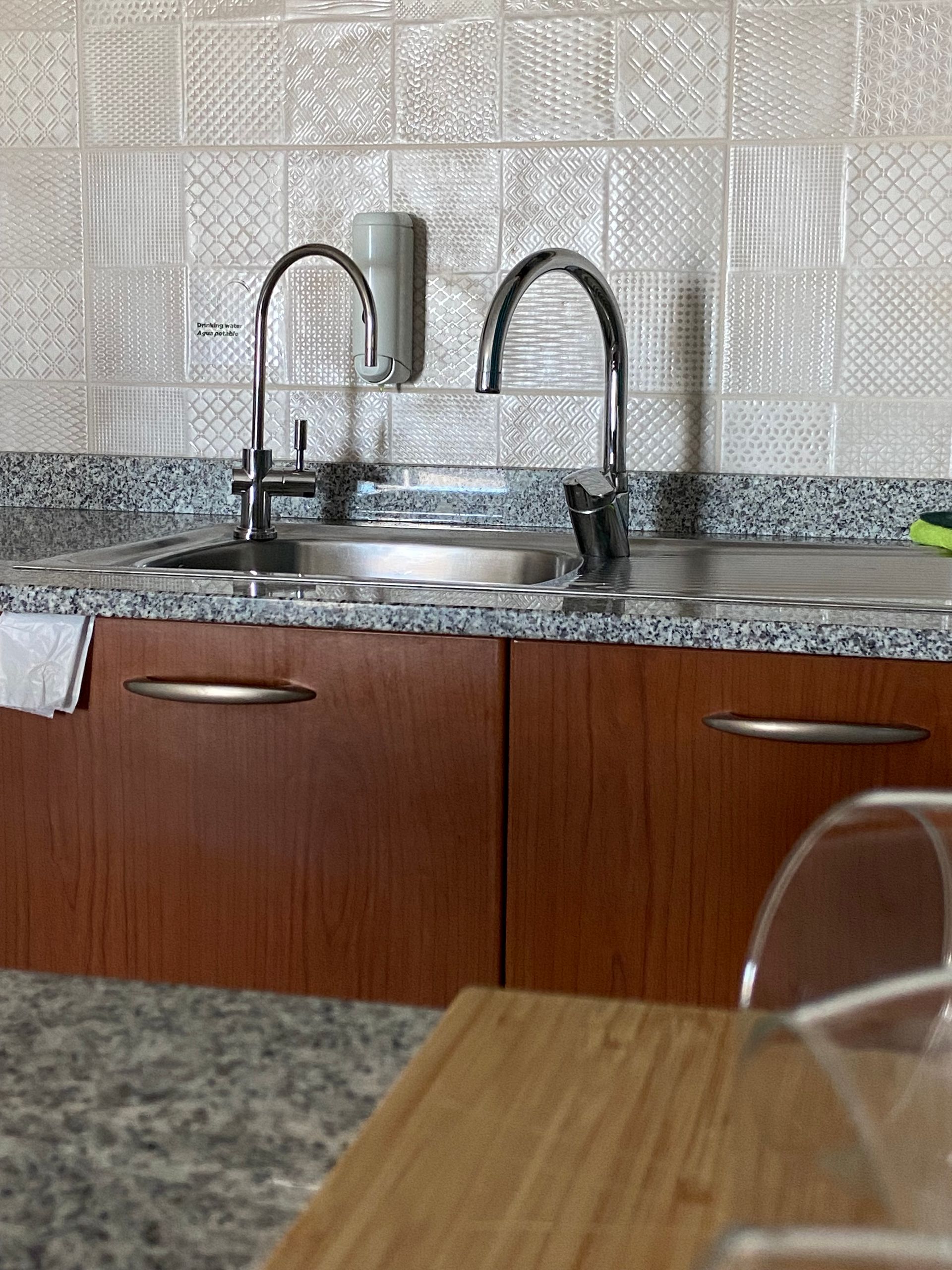 Faucet with a water filter Villa Canaima Apartments Drinking water agua potable faucet with a water filter Villa Canaima Apartments Lanzarote