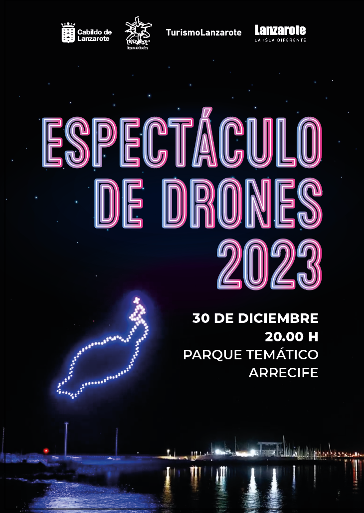 Drone Show 2023 in Arrecife, Lanzarote, next Saturday, December 30, at 8 pm