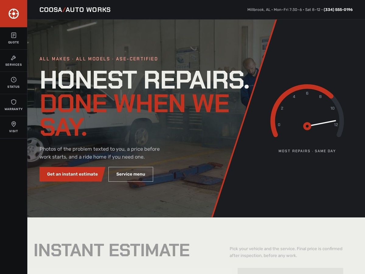 Torque demo site home page for Automotive