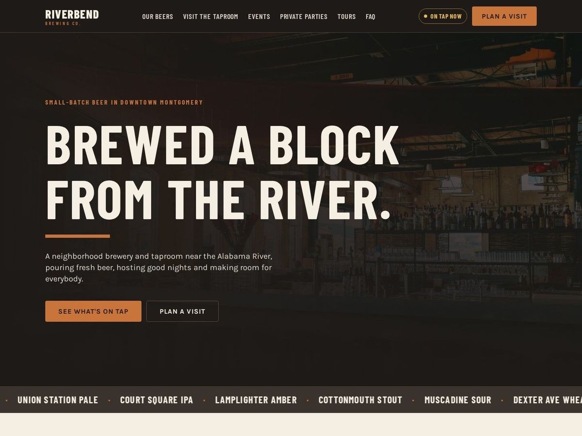 Taproom demo site home page for Breweries & Taprooms