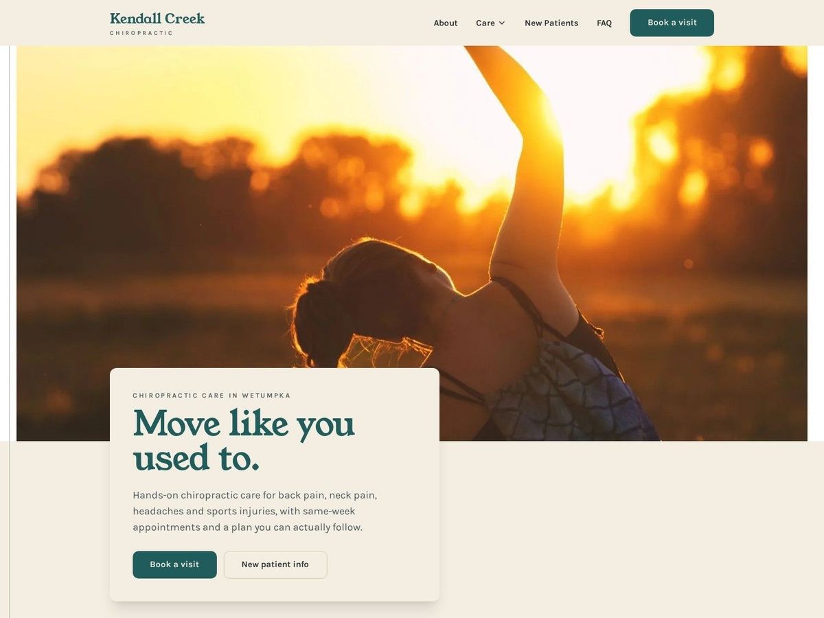 Aligned demo site home page for Chiropractic