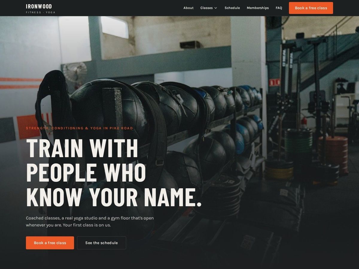 Rep demo site home page for Gyms & Fitness Studios