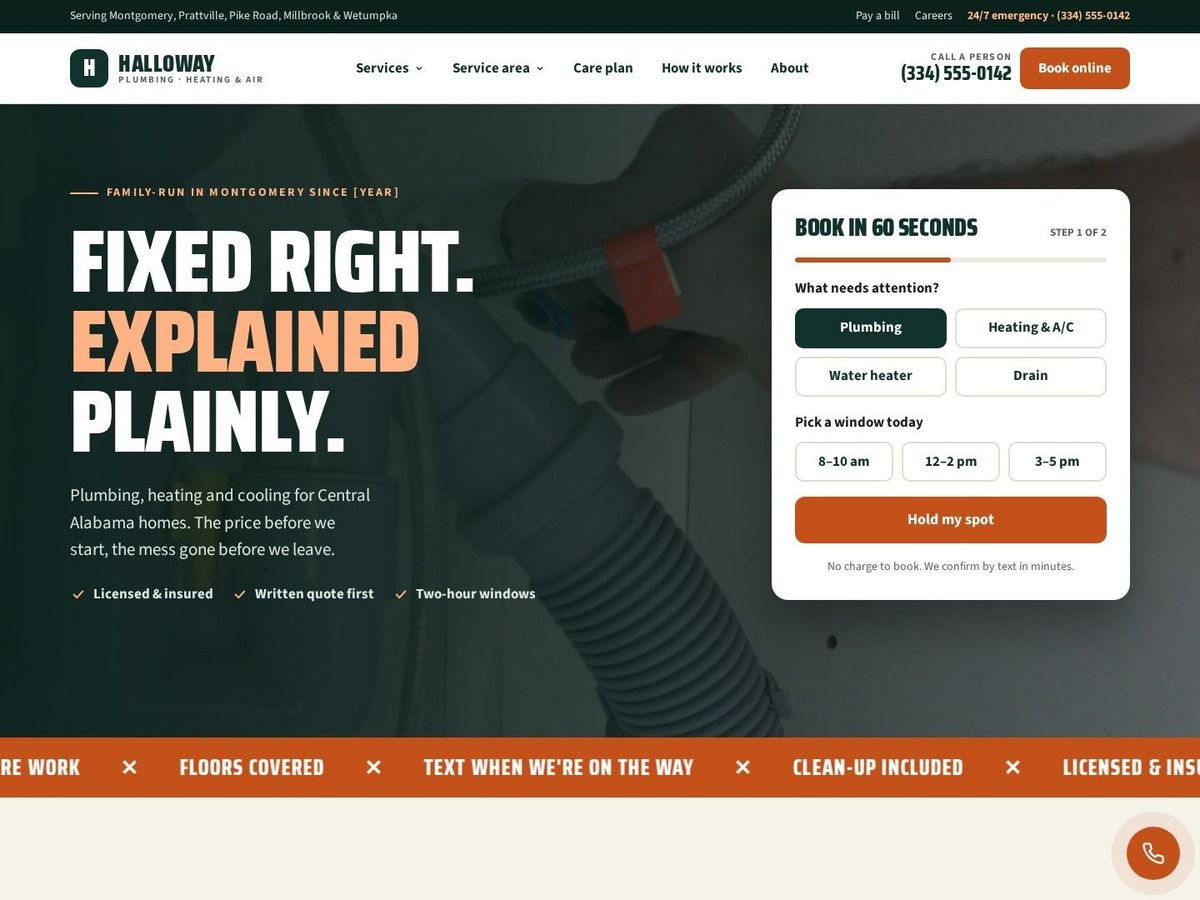 Steady demo site home page for Home Services