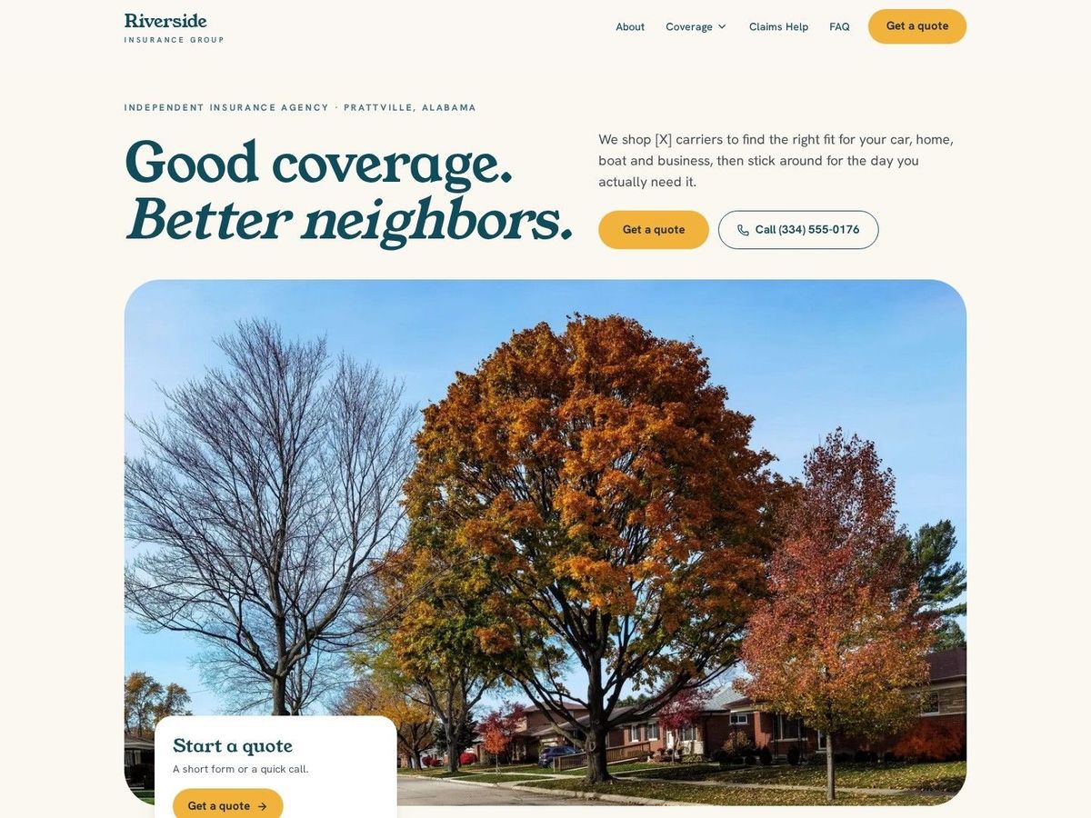 Covered demo site home page for Insurance Agencies