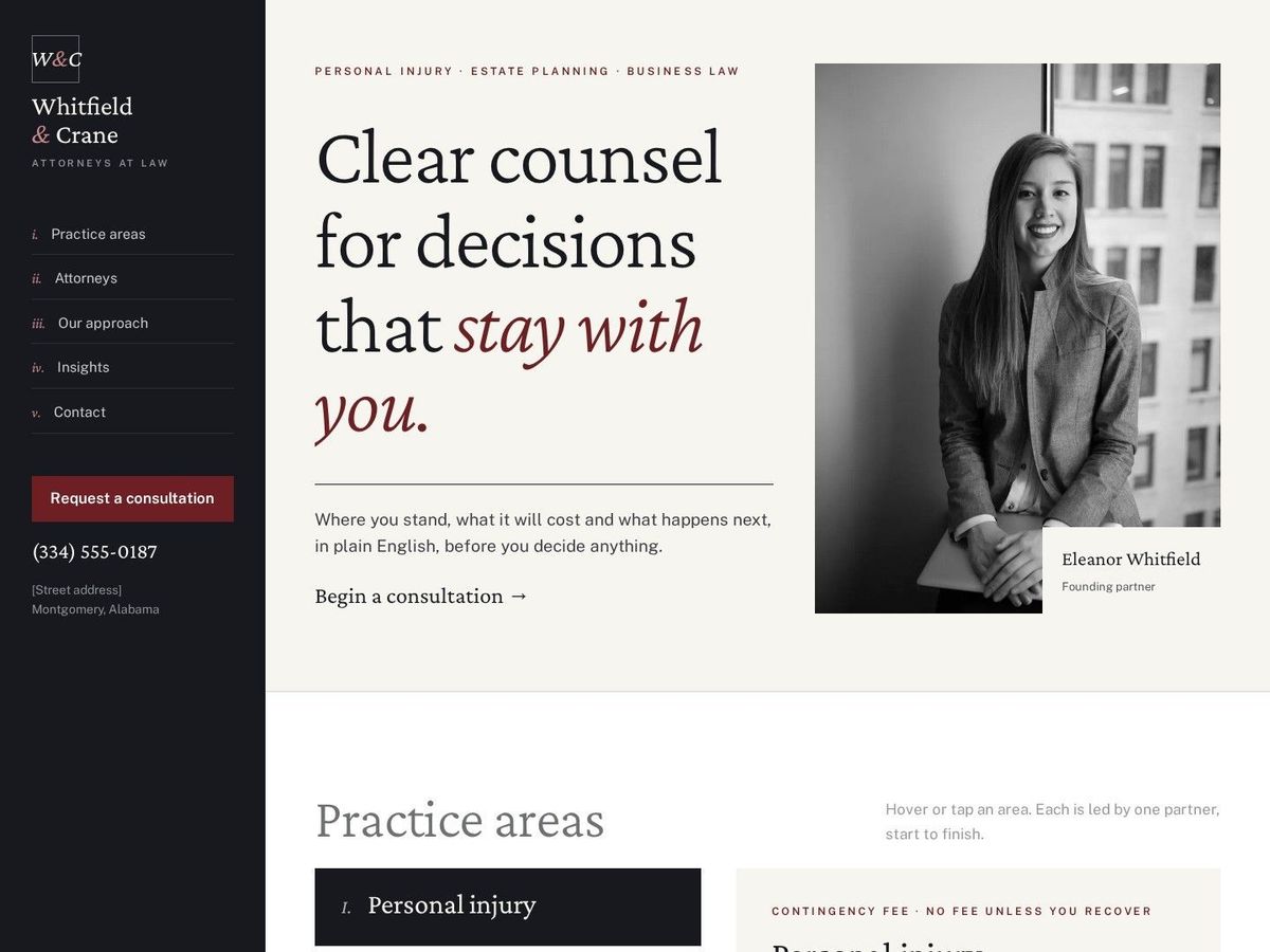 Chambers demo site home page for Law Firms