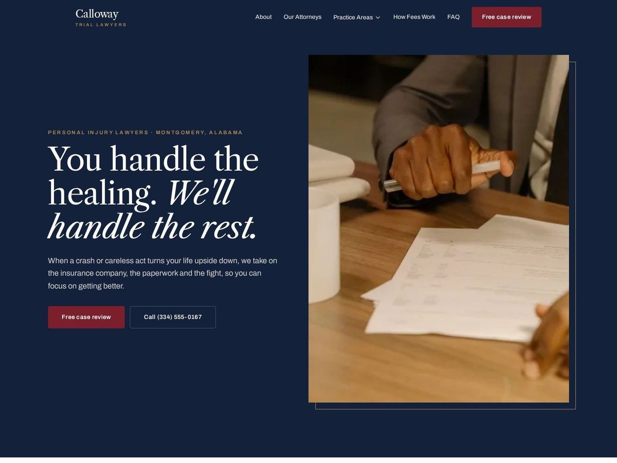 Verdict demo site home page for Personal Injury Law