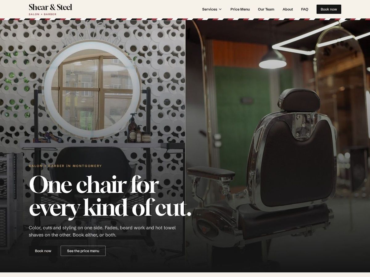 Fresh Cut demo site home page for Salons & Barbershops