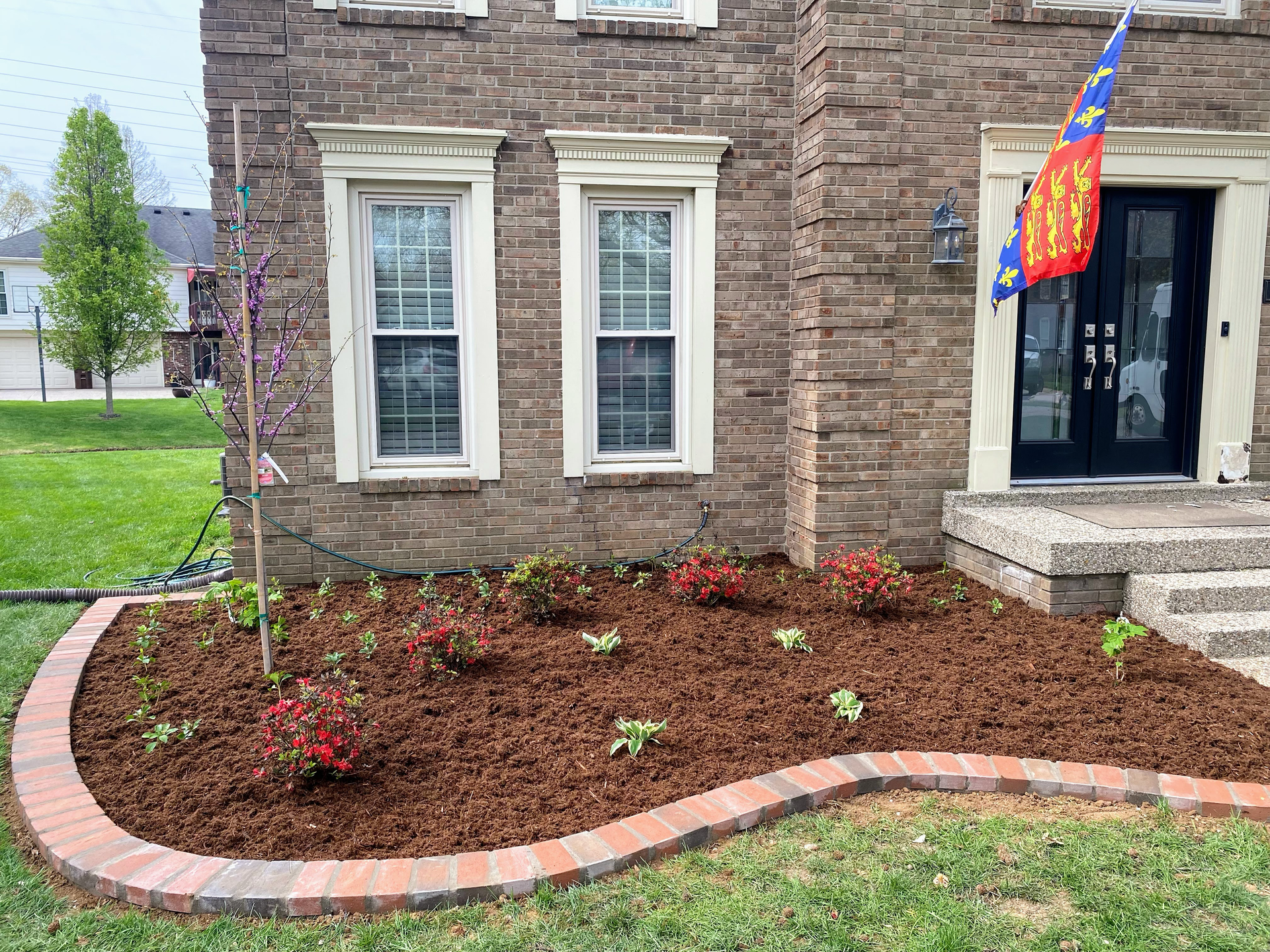 Stone pathway installation