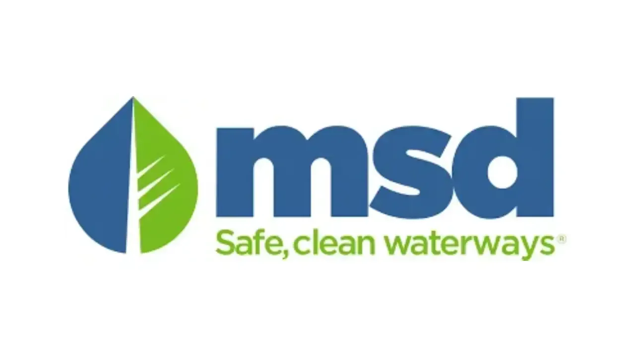 MSD logo with blue and green leaf icon and the tagline “Safe, clean waterways”