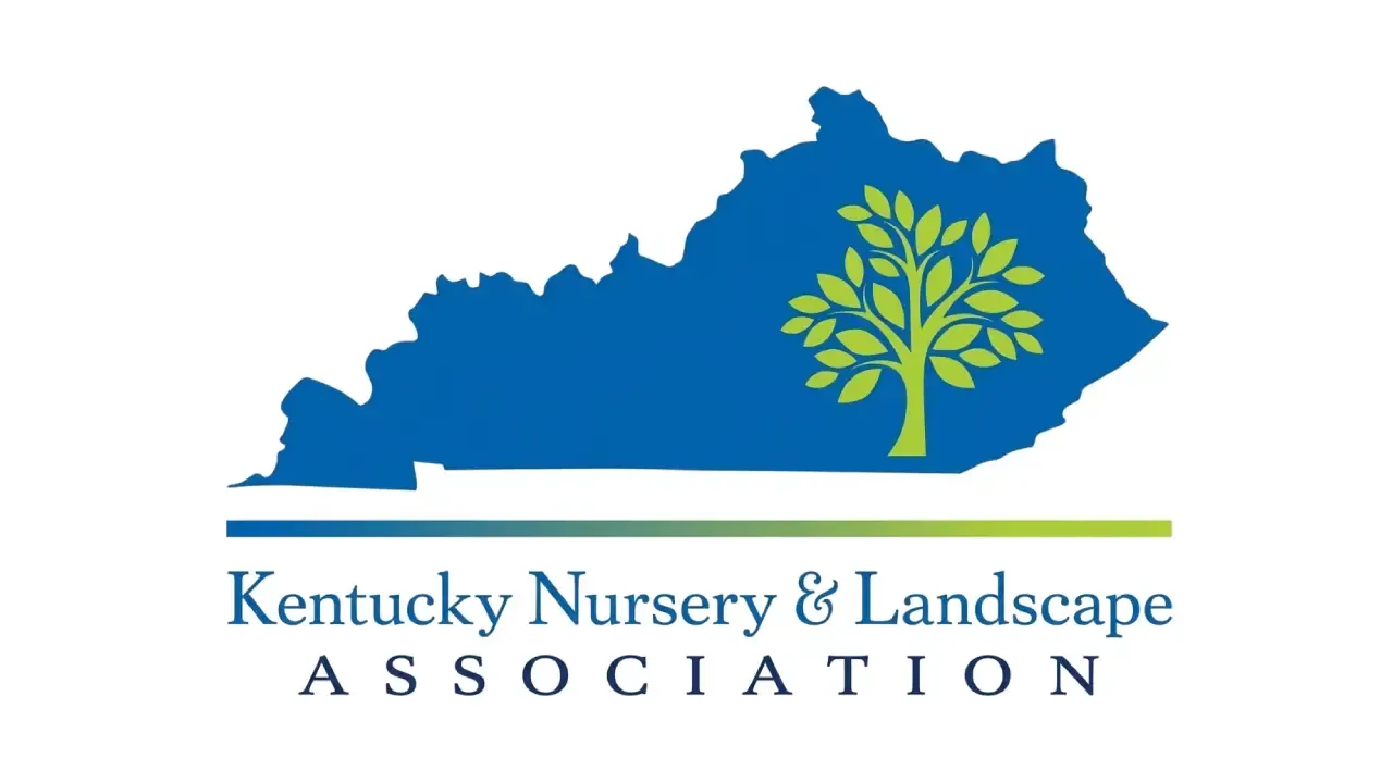 Kentucky Nursery & Landscape Association logo with blue Kentucky silhouette and green tree