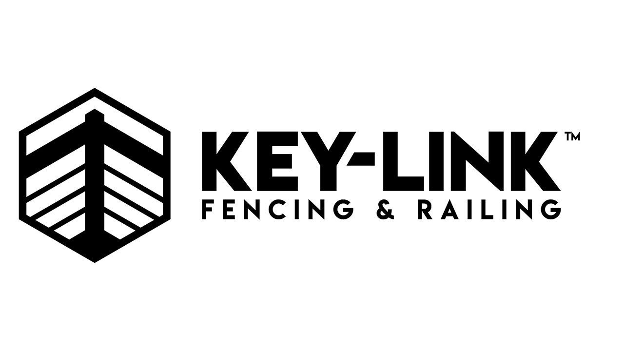 Key-Link Fencing & Railing black logo and text on white background