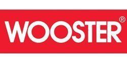 WOOSTER logo in white text on a red background