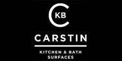 CARSTIN logo with “KB” monogram and “Kitchen & Bath Surfaces” on black background