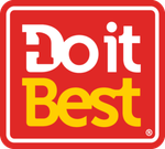 Do it Best logo in white, yellow, and red on a red square background