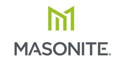 Masonite logo with green stylized “M” above gray wordmark
