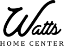 Watts Home Center logo in black script and bold text on a white background