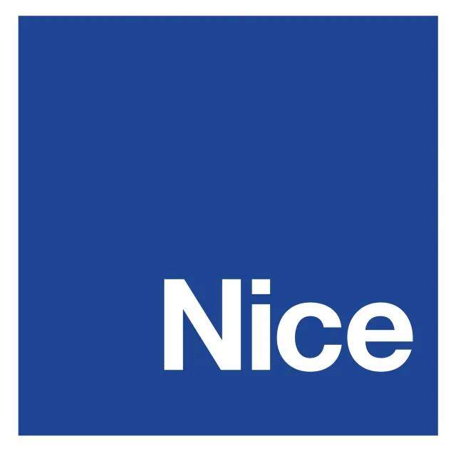 A blue square with the word nice on it