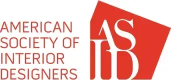 American Society of Interior Designers logo with text and stylized letters
