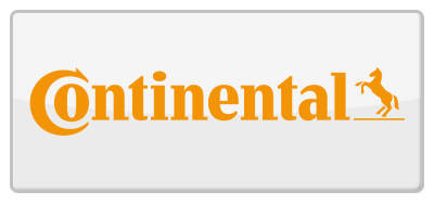 the continental logo is orange and white on a white background .