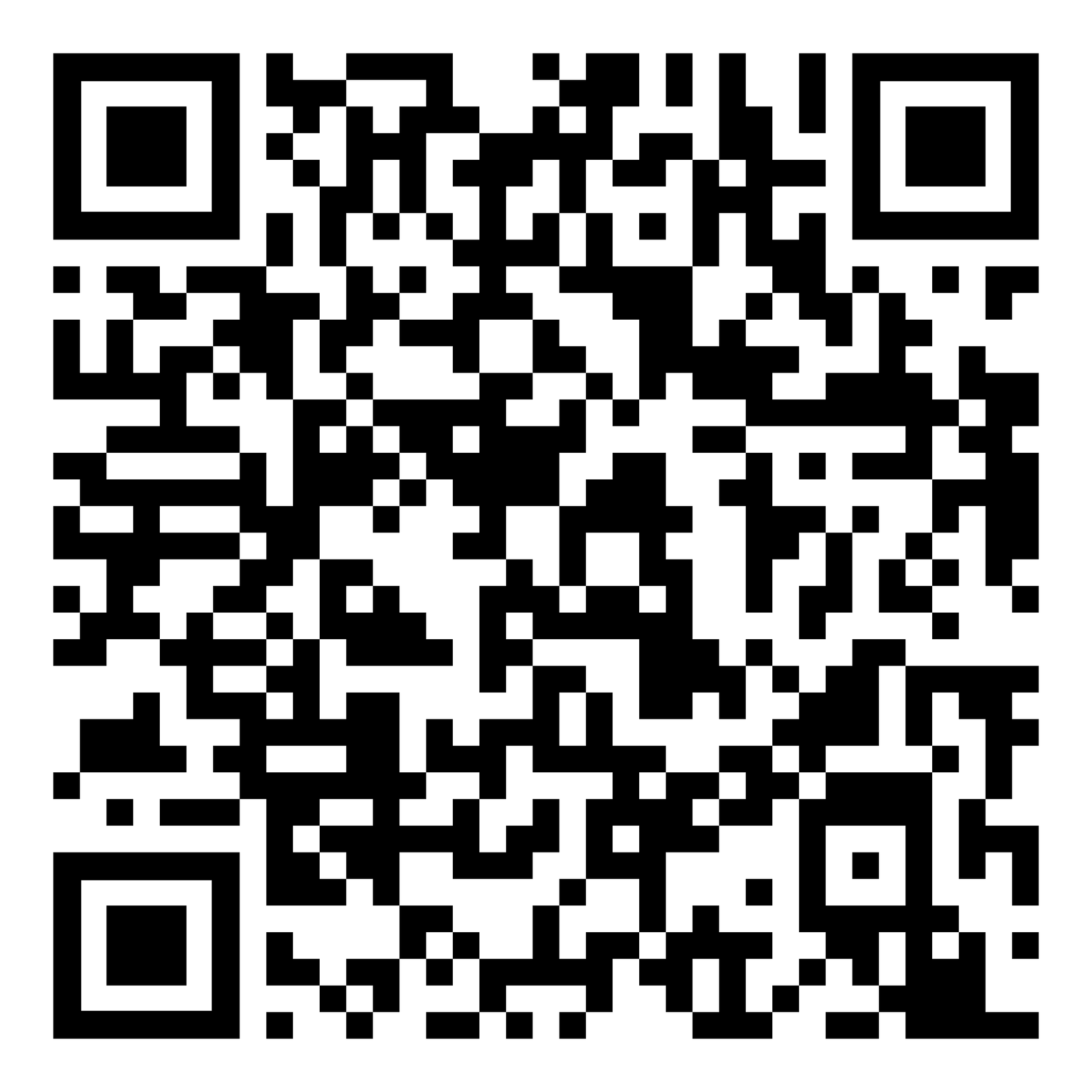 Ein schwarz-weißer QR-Code auf weißem Hintergrund.