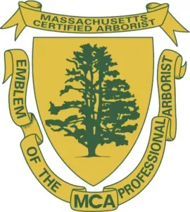 The emblem of the massachusetts certified arborist