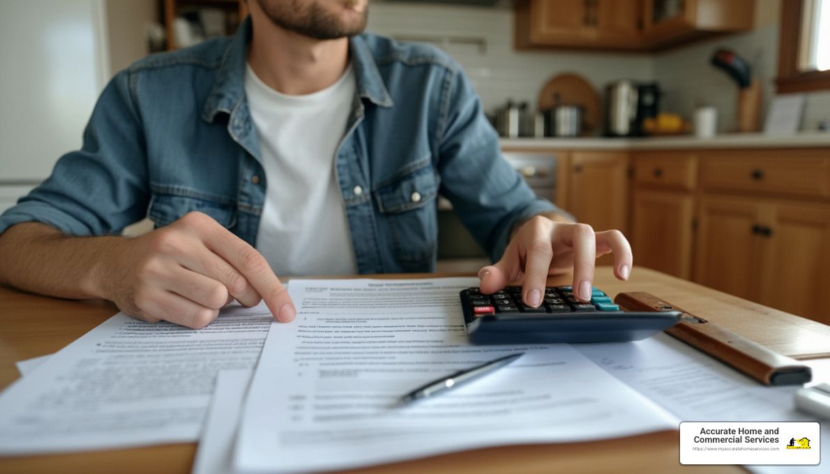 Man doing calculations