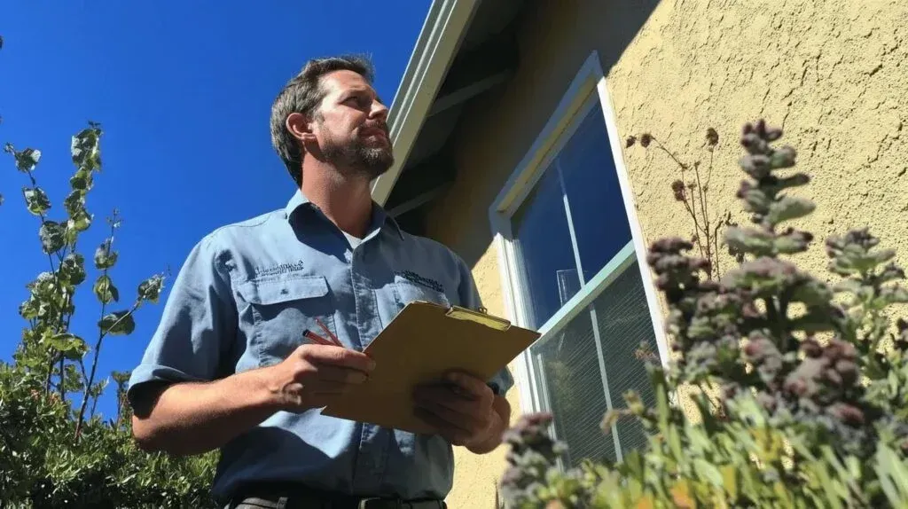 home inspector looking at house - top home inspectors in devers tx