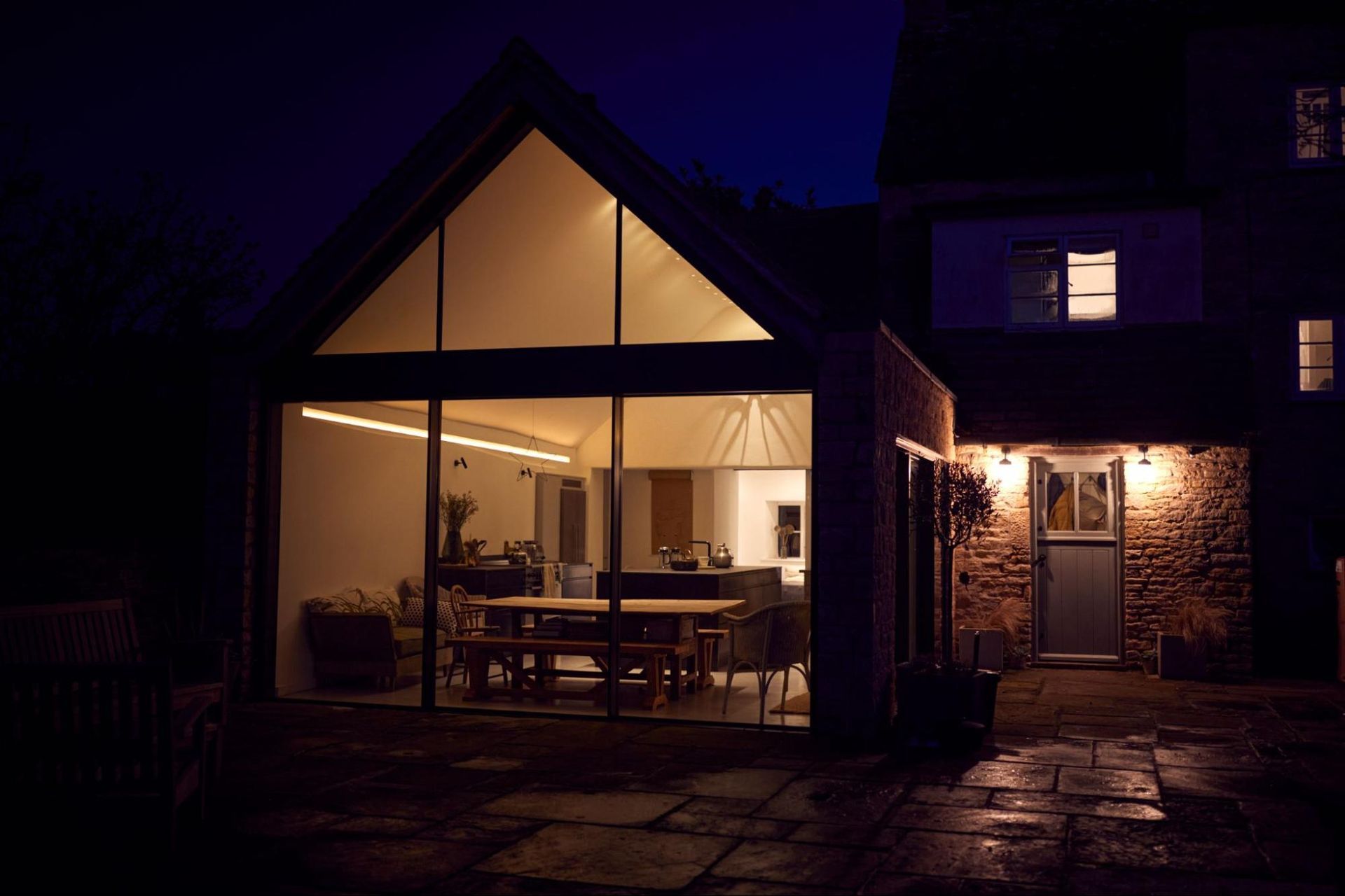 house at night