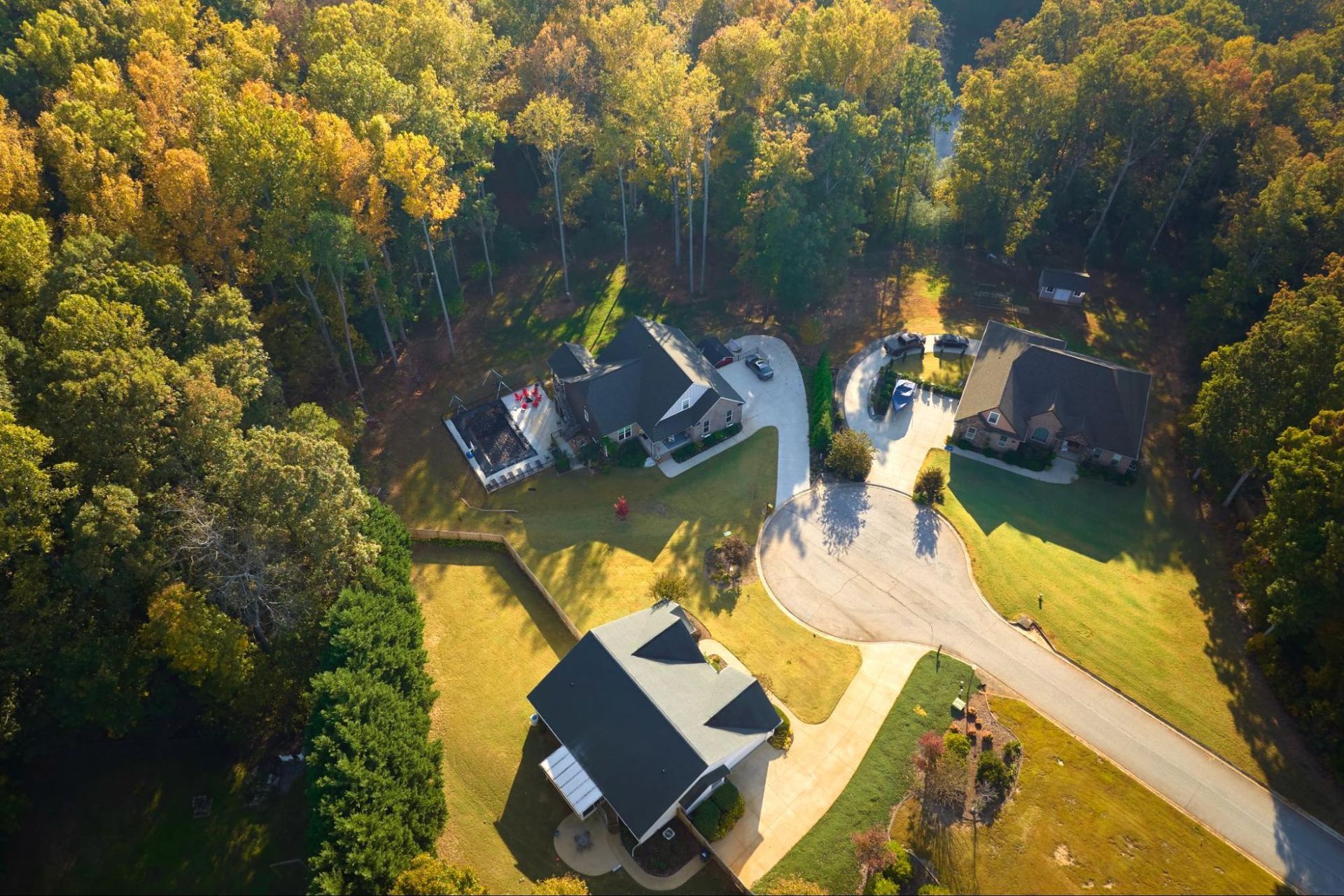 aerial view of houses, representing the value of home inspection in Montgomery, TX

