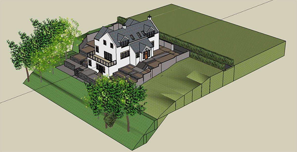 Computer drawing of Castlehill Cottage, Croy