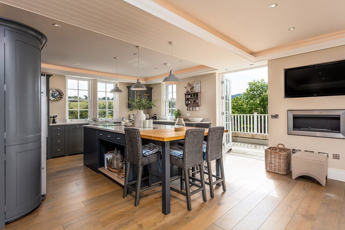 Open plan kitchen of Castlehill Cottage, Croy