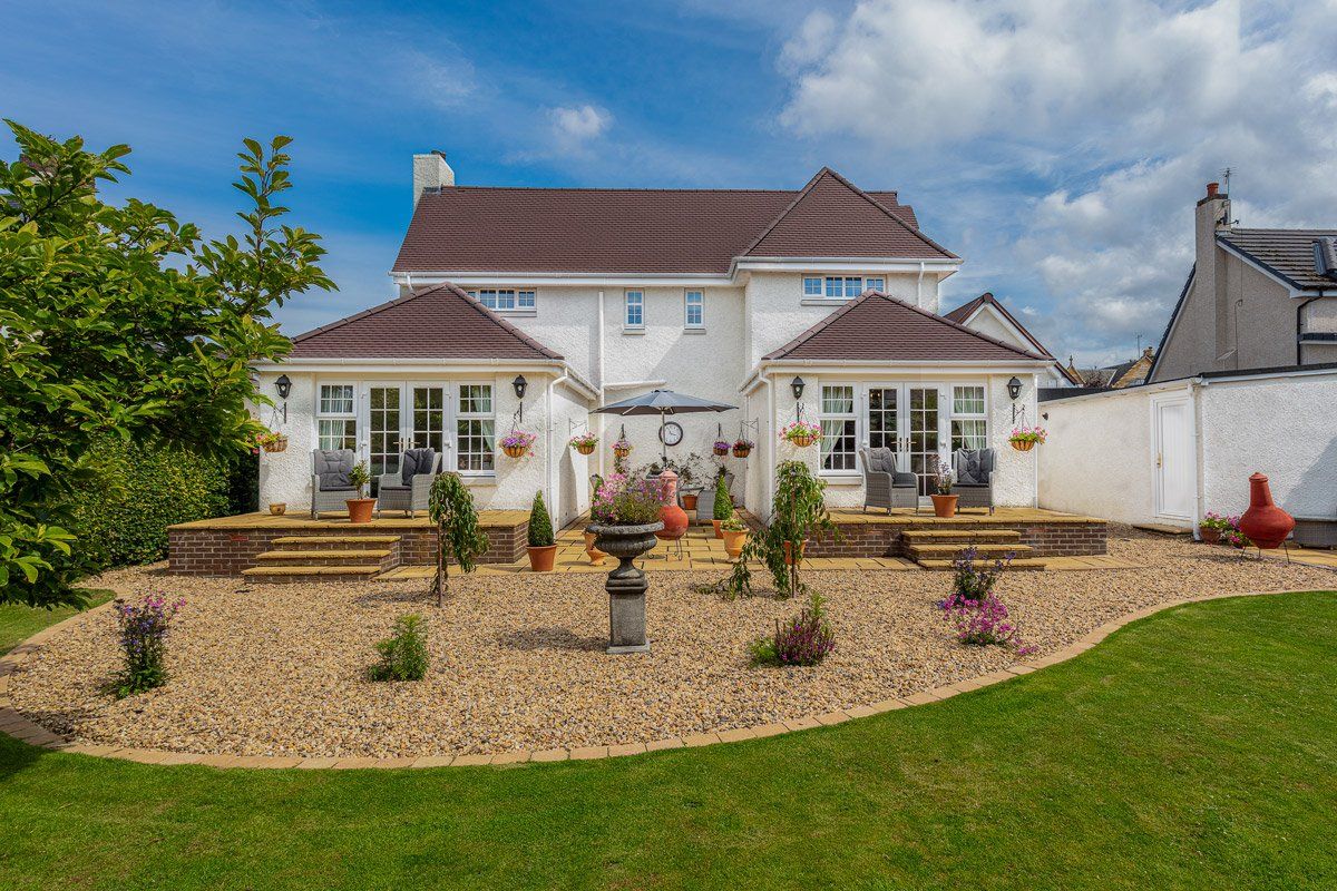 Outside of garden looking back at the house Ewenfield Road, Ayr