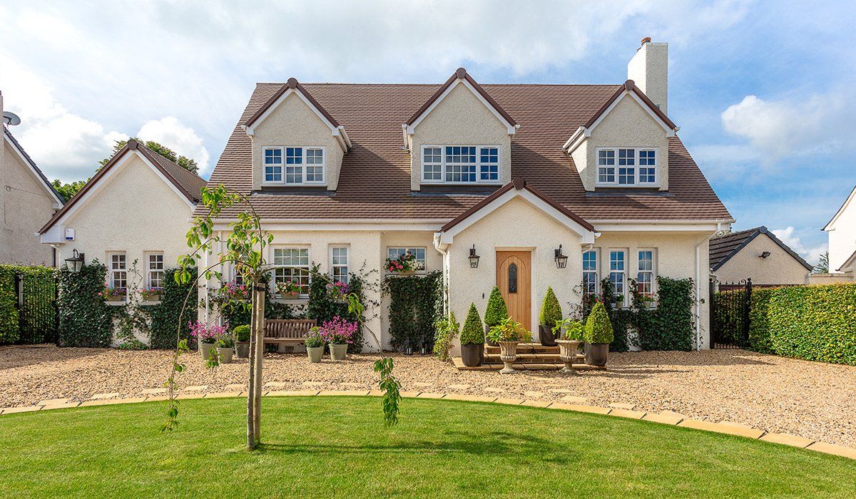 Outside of garden looking back at the house Ewenfield Road, Ayr