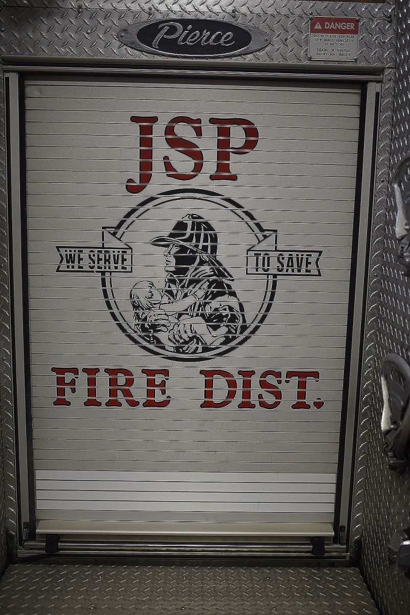 Fire station door with