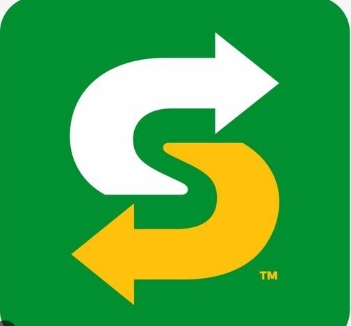 Subway logo: White and yellow arrows forming an