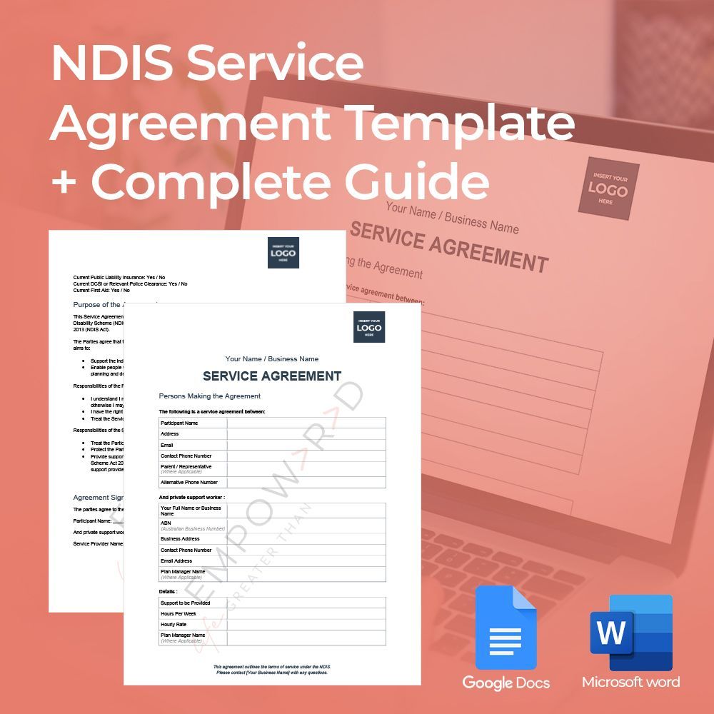 NDIS Service Agreement Template + Guide