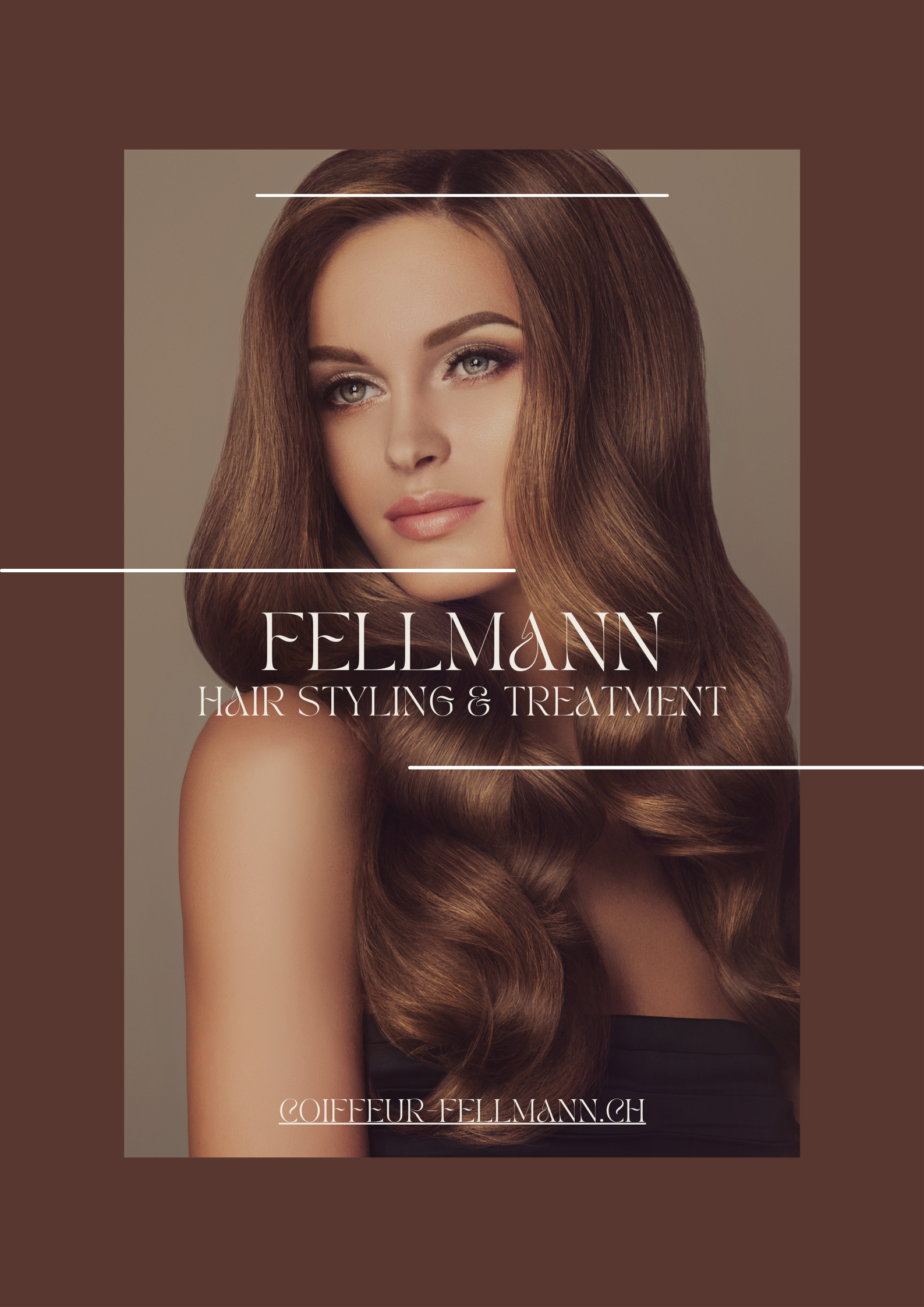 Eine Frau mit langen braunen Haaren ist auf dem Cover einer Zeitschrift