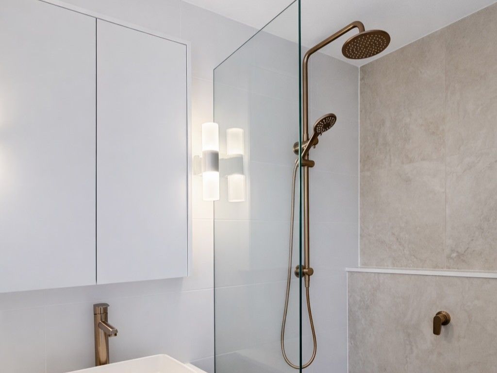 Newly Renovated Bathroom With Shower — Reynolds Built In Moffat Beach, QLD