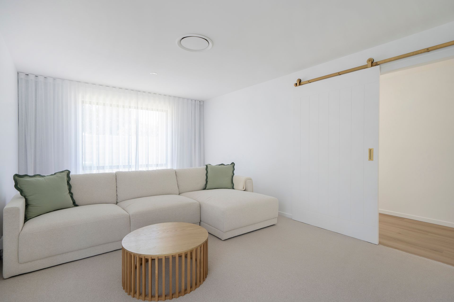 A Hallway With A Desk And A Chair In It — Reynolds Built in Moffat Beach, QLD