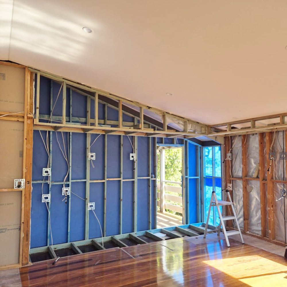 Home Extension Room Construction in Progress — Reynolds Built In Moffat Beach, QLD