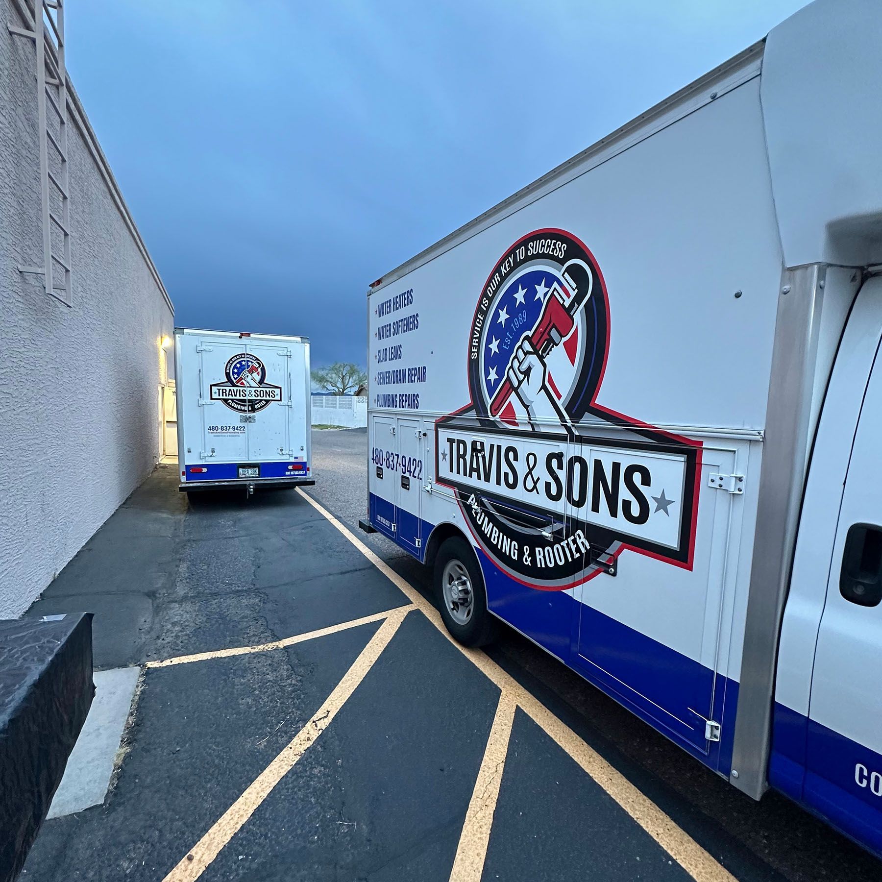 Travis and Sons Plumbing service van